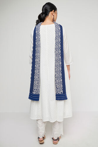 White Embroidered Regular Length Suit, White, image 5